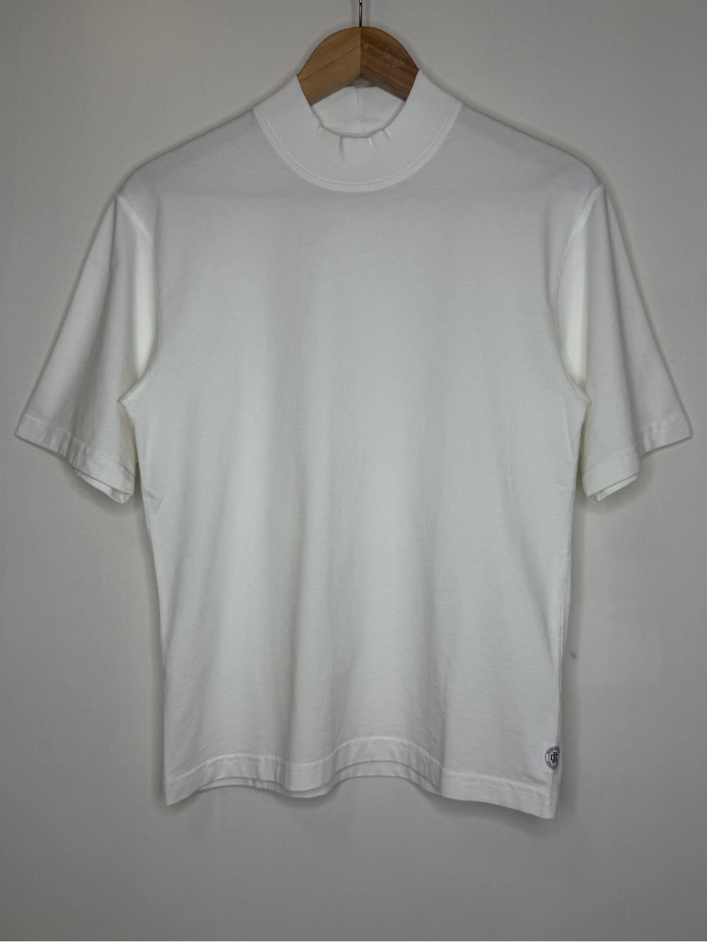 Reigning Champ Blank Mockneck Short Sleeve T-Shirt Mens Small White Athleisure